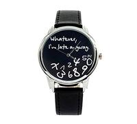 Unisex mujeres mujeres damas chicas lo que sea, llego tarde de todos modos me encanta el regalo de cuero correa para la muñeca de cuarzo watchunisex mujeres mujeres chicas damas lo que sea tarde de t