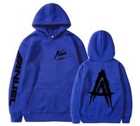 Unisex New Anuel AA Patrón Impreso Sudadera con Capucha Pareja Ropa Real hasta La Muerte Street Hip-Hop Sports Pullover 13,M