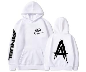 Unisex New Anuel AA Patrón Impreso Sudadera con Capucha Pareja Ropa Real hasta La Muerte Street Hip-Hop Sports Pullover 2,XS
