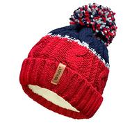 Unisex para Mujer para Hombre cálido Invierno Grueso Bloque de Color esquí Bobble pompón Sombrero con Acogedor Forro térmico de Felpa de Peluche