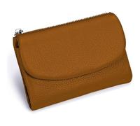 Unisex Pebble Leather Wallet, Genuine Leather Wallets For Women and Men, with Credit Card Holder, Coin Holder & Cash Slots (Brown)