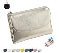 Unisex Pebble Leather Wallet, Short Genuine Leather Purse for Coins and Cards, Genuine Wallet for Women, Coin Holder & Cash Slots (Style-C)