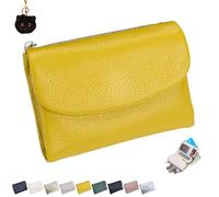 Unisex Pebble Leather Wallet, Short Genuine Leather Purse for Coins and Cards, Genuine Wallet for Women, Coin Holder & Cash Slots (Style-E)