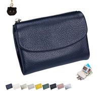Unisex Pebble Leather Wallet, Short Genuine Leather Purse for Coins and Cards, Genuine Wallet for Women, Coin Holder & Cash Slots (Style-A)