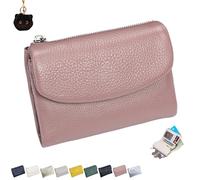 Unisex Pebble Leather Wallet, Short Genuine Leather Purse for Coins and Cards, Genuine Wallet for Women, Coin Holder & Cash Slots (Style-H)