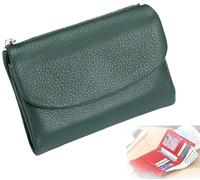Unisex Pebble Leather Wallet, Short Genuine Leather Purse for Coins and Cards, Small Wallets for Women, 5.3In Short Genuine Coin Card Holder, Wallets for Men and Women (H)