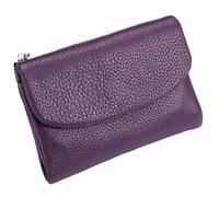 Unisex Pebble Leather Wallet, Short Genuine Leather Purse for Coins and Cards, Small Wallets for Women, 5.3In Short Genuine Coin Card Holder, Wallets for Men and Women (E)