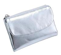 Unisex Pebble Leather Wallet, Short Genuine Leather Purse for Coins and Cards, Small Wallets for Women, 5.3In Short Genuine Coin Card Holder, Wallets for Men and Women (N)