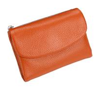 Unisex Pebble Leather Wallet, Short Genuine Leather Purse for Coins and Cards, Small Wallets for Women, 5.3In Short Genuine Coin Card Holder, Wallets for Men and Women (Q)
