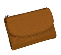 Unisex Pebble Leather Wallet, Short Genuine Leather Purse for Coins and Cards, Small Wallets for Women, 5.3In Short Genuine Coin Card Holder, Wallets for Men and Women (R)