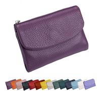 Unisex Pebble Leather Wallet, Small Short Genuine Leather Coin Purse For Coins Credit Cards Holder for Men Women (#18)