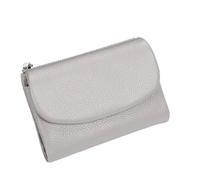 Unisex Pebble Leather Wallet, Small Wallets for Women, Genuine Leather Coin and Card Wallet, Unisex Clutch Bags (Grayish White)