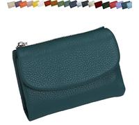 Unisex Pebble Leather Wallet, Small Wallets for Women, Genuine Leather Coin and Card Wallet, Unisex Clutch Bags (Light Blue)