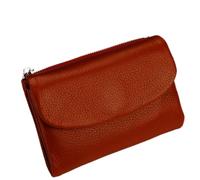 Unisex Pebble Leather Wallet, Small Wallets for Women, Genuine Leather Coin and Card Wallet, Unisex Clutch Bags (Brick Red)
