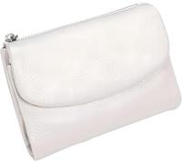Unisex Pebble Leather Wallet, Small Wallets for Women, Women's Genuine Leather Coin Purse with Credit Card Holder, Small Compact Bifold Pocket Purse Multicolor, for Men & Women (White)