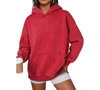 Unisex Relaxed Fit Acid Wash Hoodie Pullover, Vintage Cotton Fleece Sweatshirt with Drop Shoulder, Casual Loose Fit Tops