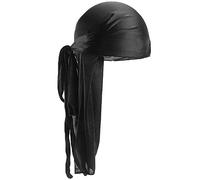 Unisex Seda Turbante Cap Durag De Larga Tirantes Anchos Sombreros Headwraps Cabeza Color Sólido del Casquillo del Pirata Wrap