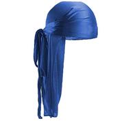 Unisex Seda Turbante Cap Durag De Larga Tirantes Anchos Sombreros Headwraps Cabeza Color Sólido del Casquillo del Pirata Wrap
