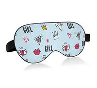 Unisex Sleep Eye Mask Cartoon Girl Heart Lips Night Sleeping Mask Cómodo Eye Sleep Shade Cover