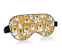 Unisex Sleep Eye Mask Dibujos animados divertidos Shiba Inu Faces Night Sleeping Mask Cómodo Eye Sleep Shade Cover