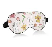 Unisex Sleep Eye Mask Rabbit Bunny Pink Floral Easter Night Sleeping Mask Cómodo Eye Sleep Shade Cover
