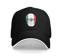 Unisex Snapback Cap Calavera Vintage México Bandera Mexicana Sombrero Ajustable Gorras Hip Hop Transpirable Gorra Trucker para Senderismo Running Verano