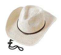 Unisex Solid Ribbon Cowboy Sombrero de paja Cabeza de vaca Fried Dough Transpirable Sombrero de Protección Solar Boina Mujer Lana, a, Talla única