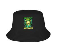 Unisex Sombrero De Pescador Drogas, No Abrazos, No Me Toques, Marihuana, Arte Cannábico, Sombreros De Cubo Moda Bucket Hat Transpirable Gorro Playa para Excursionismo Aire Libre Ciclismo