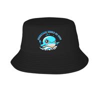 Unisex Sombreros De Cubo Todo Estará Bien, Ballena Negra 16 Gorro Pescador Moda Gorro Playa Plegable Sombrero De Sol para Camping Verano Viaje
