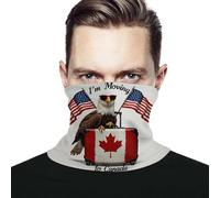 Unisex Sombreros Me Mudo A Canadá Eagle with Flags Suitcase Polainas De Cuello Durable Pañuelo De Cabeza Respirable Pasamontañas para Correr Motocicleta Cámping