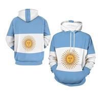Unisex【Sudadera con Capucha】 Estampado De República Argentina Banderas Chaqueta Deportiva Felpa Cazadora Holgada Ropa De Casa Impermeable Caliente Grandes Bolsillos Práctica Versátil Casual Cómoda