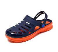 Unisex Summer Clog Sandals For Outdoor Beach Garden Relaxation Breathable Semi Enclosed Casual Slipper (Orange, 42) #164