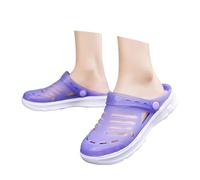 Unisex Summer Clog Sandals For Outdoor Beach Garden Relaxation Breathable Semi Enclosed Casual Slipper (Purple, 38) #164