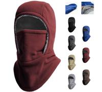 Unisex Windproof & Warm Balaclava,Winter Ski Warm Mask Ear Protection One Piece Hat,3 in 1 Thickened Neck Cover Helmet Hood (FR/ES, Letras, Talla única, Burgundy)