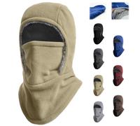 Unisex Windproof & Warm Balaclava,Winter Ski Warm Mask Ear Protection One Piece Hat,3 in 1 Thickened Neck Cover Helmet Hood (FR/ES, Letras, Talla única, Khaki)