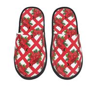 Unisex Zapatillas de Estar Cardenal de Navidad Zapatos de Algodón Cálido Pantuflas Esponjosas para Adulto Invierno Hogar M