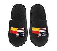 Unisex Zapatillas de Estar por Casa Banderas de Estados Unidos y Alemania en estilo rasgado Zapatos Interior Cómodo Pantuflas Hombre para Adulto Hombre Mujer L