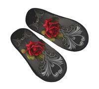 Unisex Zapatillas Hombre Mujer Rosa Roja Gótica Glamurosa Pantuflas De Felpa Lavable Pantufla Antideslizante Pantuflas Con Suela Antideslizante Para Otoño Casa Hogar M