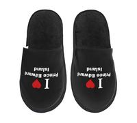 Unisex Zapatillas para el Hogar Me encanta la Isla Eduardo Pantuflas Casa Cálido Pantuflas Mujer para Adulto Mujer Interior M