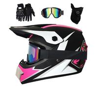 Unisexo Deportes Extremos Casco de Motocross, Juventud Niño Integral MTB Todoterreno ATV Motocicleta Cascos, Descenso Enduro Carreras Dirt Bike Chocar Casco, con Gafas Guantes Mascarilla(HH,M/54-55CM)
