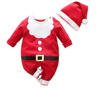 Unisexo Disfraz de Elfo Ropa ,Disfraz Papa Noel Bebe Niño Recién Nacido Mono Bebe niñas y niños Mi primera Navidad