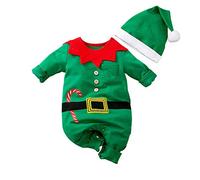 Unisexo Disfraz de Elfo Ropa ,Disfraz Papa Noel Bebe Niño Recién Nacido Mono Bebe niñas y niños Mi primera Navidad