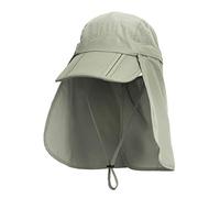 Unisexo Safari Cap con Protector de Cuello Anti UV Abatible Gorra de Béisbol para Acampar al Aire Libre - 56-60 / L Verde Oliva