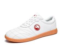 Unisexo Tai Chi Wu Shu Kung Fu Zapatos Respirable Antideslizante Deporte Gimnasio Zapatilla de Deporte para Diario Formación Ejercicio mañanero (Blanco, Numeric_36)