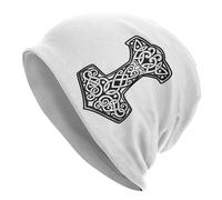 unisexVikingos Martillo de Thor Runas Hombres Mujeres Gorros para Adultos Gorros Gorros Sombrero de Punto Sombrero de Punto Moda cálida Regalo de Skullies al Aire Libre Otoño Invierno
