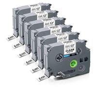 Unismar Compatible con Brother TZe-111 TZe111 Tze 6 mm cinta de etiquetas laminada negra sobre transparente para etiquetadora Ptouch PT-D200 PT-D210 PT-D600 PT-D400 PT-H100 PT-H110 PT-1290 1280