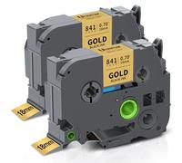 Unismar Repuesto para cinta de etiquetas laminada Brother P-Touch TZe-841 TZ-841 TZe841 para etiquetadora Brother PTD400AD PTD400VP PT-D600 PTD600VP PT-P700 PT-P900W PT-2730, 3/4 pulgadas x 90 pies