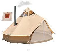 UNISTRENGH Tienda de Campaña Grande 6-10 Personas Familiar, Tienda de Campaña Yurta Mongolia Glamping Lujo 4 Estaciones Invierno, Tiendas para Camping Altas Anti-UV XL