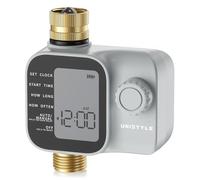 Unistyle riego Reloj de riego con entrada y salida de latón industrial, fácil de configurar, modo automático/manual/de retardo, temporizador de agua y jardín