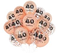 Unisun 40er Cumpleaños Globos, Decoraciones Cumpleaños 40 Años para Mujeres, Happy Birthday Decoración Globos 40 Aniversario Oro Rosa para Cumpleaños Fiesta Suministros